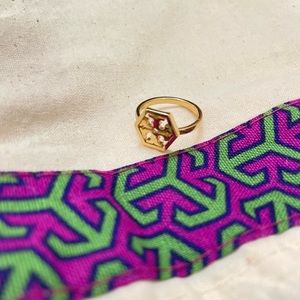 TORY BURCH LOGO RING GOLD Sizes 5